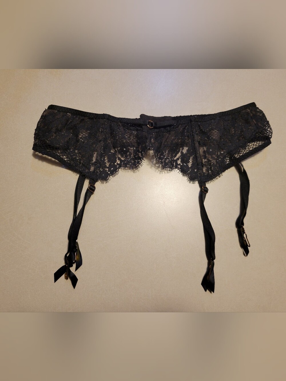 Victoria's Secret Black Lace Garter Belt